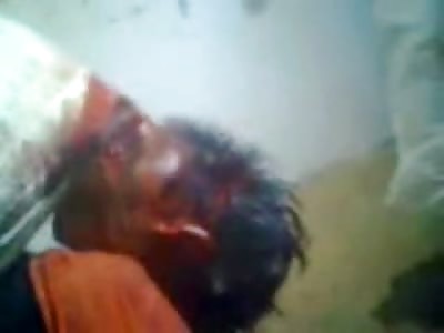 The Movie Seven...Man tied up in a Room in Bizarre Torture Position Bleeding out from the Neck