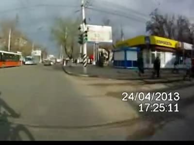 Granny is Ran over by Moron on a Bike