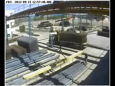 Construction Foreman working On Scene is Killed in Freak Accident (Watch Man standing in Street fixing the Load on the Truck)