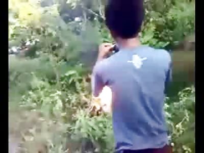 Just a man set on Fire by the Neighborhood Watch....