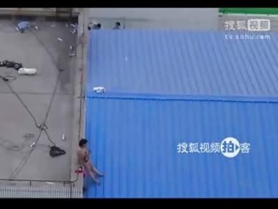 All the Deranged Mentally Unstable Naked Woman Wanted was a Smoke on top of the Roof