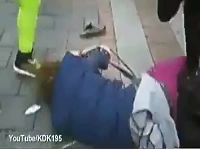 Punk Rocker Girl just gets her Ass Kicked by Everyone