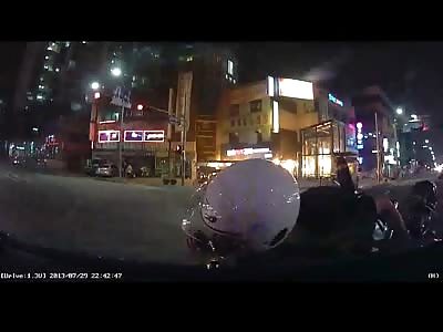 BRUTAL: Girl Riding Passenger on Bike Flips Head First into Windshield of car they Hit Head on