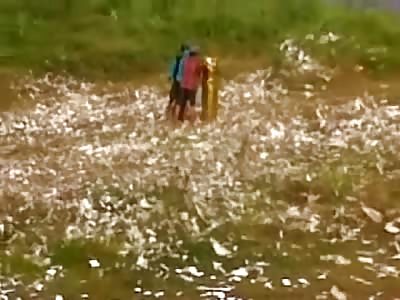 2 Boys Blown to Bits by Giant Fire...Aftermath and Slow Motion Included Watch Full Video