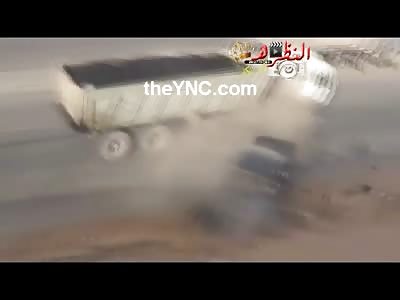 Better Angle of Drifting Arabs that Collided with Dump Truck...Dead Driver