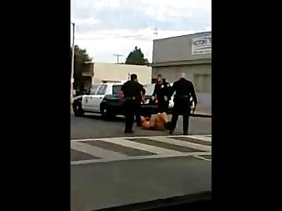 Absolutely Brutal and Shocking Police Brutality Caught on Camera .. Billyclub Man on the Ground