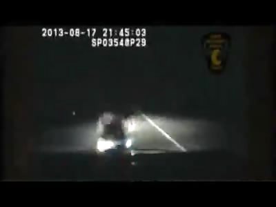 Pinhead Police Officer runs into Couple riding on their Motorcycle (Ohio)