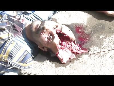 Creepy Man with a Death Stare and Head Cracked in Half