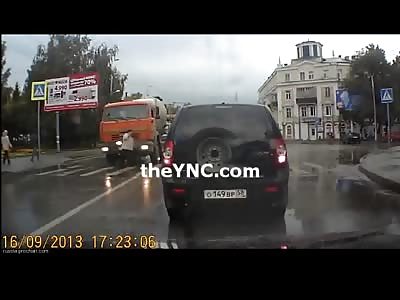 BRUTAL: Woman's Head Crushed Under Cement Truck