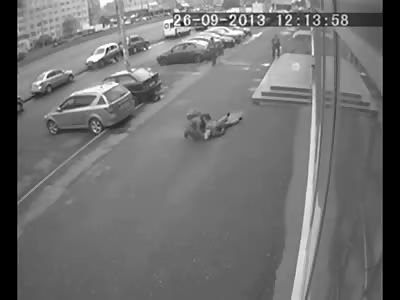 INCREDIBLE: Woman Suffers Fatal Heart Attack Drops Dead......Then is Run Over by a Street Sweeper