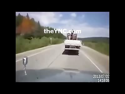 Car Full Blown Disintegrates on Camera