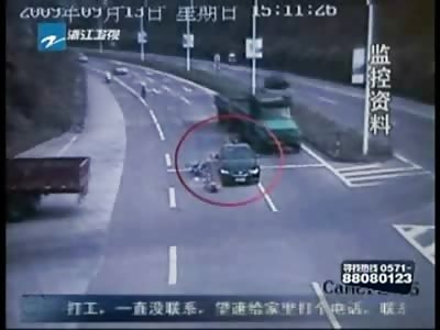 Double Riding Bikers Rear End Car and end up on their Face