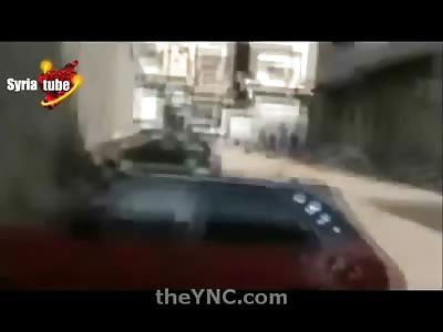 Rebel is Shot Dead in Surprise Gun Fight and Dragged by his Comrades to Saftey