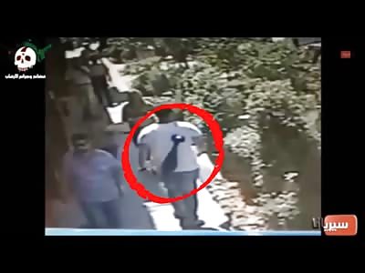 Mortar Hits Guy Right in the Back on a Sidewalk....Amazing Video