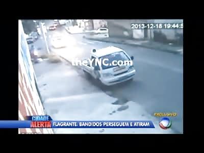 Man is Chased Down on motorcycle and Shot to Death on the Sidewalk