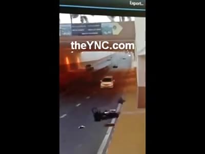 Unseen Motorcyclist is Crushed Against Tunnel Wall 