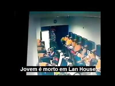 Kid is Shot to Death in Cafe in Ruthless Assassination (2 Angles)