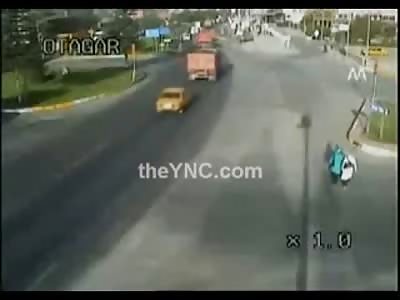 Woman in Green Coat Never See's it Coming