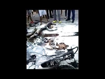 Brutal Death of man burning alive from the Inside with his Helmet still On Suffocating him (Helmet Removed)