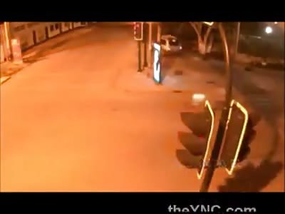 Motorcyclist's Last Ride after Brutal Impact with Car (2 Angles)