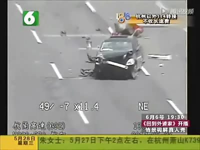 Incredible Video Shows Man Survive One Accident only to get Runover by a Huge Truck