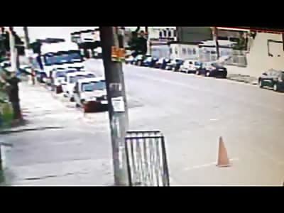 Motorcyclist Crushed Head on by Cement Truck ..