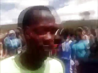 Thief is Given the Beating of a Lifetime by Towns People and their Kids