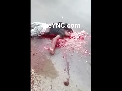 TRUE GORE: Man Crushed to Death is Nothing but Guts Now