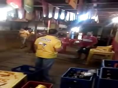 Drunk man armed w/ knife and bottle is shot dead by police