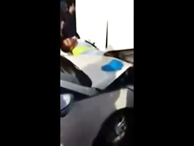 Man is Asking Allah for Help as he is Crushed in Between 2 Vehicles