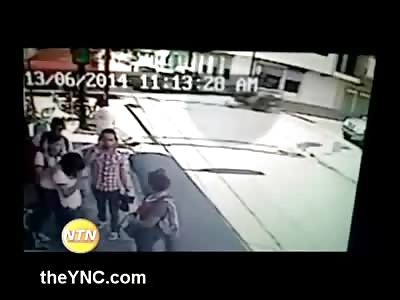 Elderly Man Wandering is Crushed and Dragged by Wheel of Huge Truck