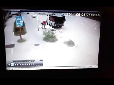 Unlucky Man Unloading his Trunk is Crushed by Rolling Car...Others Ejected onto the Street