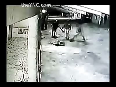 Shocking Video shows a Man Beaten to Death with Machetes...Killer comes Back for One Final Stab to the Chest