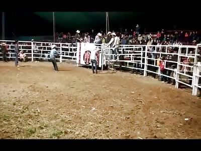 Rescuers can't Get to a Rodeo Rider Fast Enough to Save Him from Being Stomped to Death by a Bull 