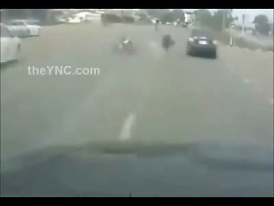 BAD LUCK: Rider is Struck by One Car and Then Ranover and Crushed by a Second