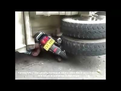 Unlucky Woman in Pink Shirt is Crushed under a Garbage Truck