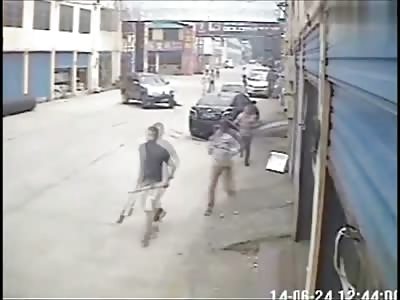 During Riot Fight Malay a Man is Crushed by a Truck then Beaten from Behind