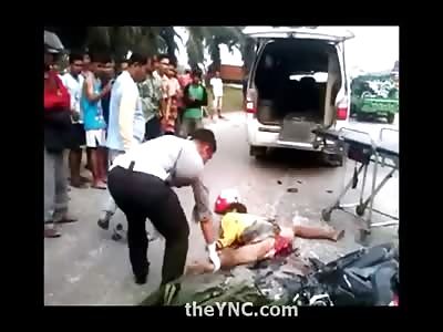 Disgusting Video of Motorcyclist Split in Half like a Wish Bone 
