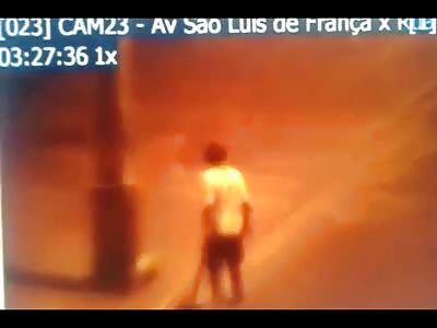 Sneaky Murderer Hides Behind a Telephone Pole Then Jumps out and Butchers his Homeless Victim with Massive Blows