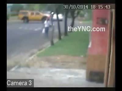 Lady in White Misses Death by Inches.... Biker Not So Lucky