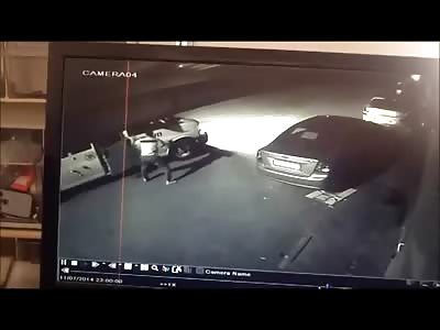 Crazy Lunatic Attacks Police Van......is Shot Dead (go figure)