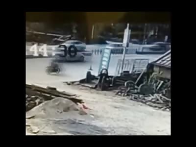 This Biker Turns into One Giant Fireball about 25 Seconds into this Video