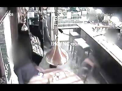 Man Sitting at a Bar is Shot Many Many Times in Death Caught on Camera 
