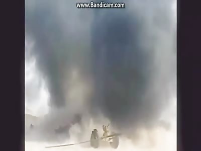 Russians bombing ISIS cannon