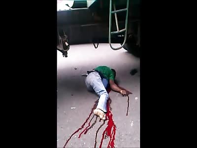 Rider Lies Dead on the Road with His Leg Twisted