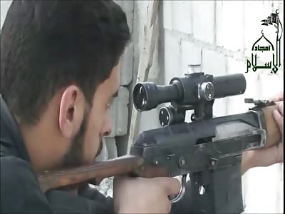 Soldier Walking Calmly Gets Shot in the Leg by Sniper