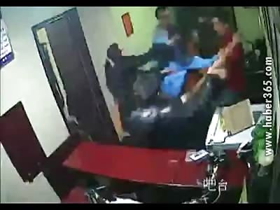 Girl Joins the Fight and takes some punches in the face