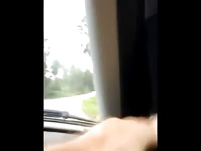 Caught On Cam- Biker Hits Truck & Loses Leg!