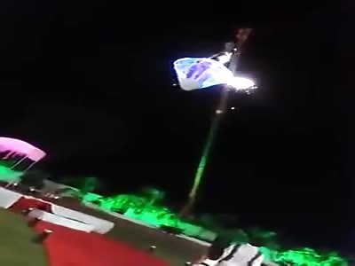 Deadly Wedding  Crane Collapse  1 Killed 4 Injured in India (Watch Man in White Shirt) 