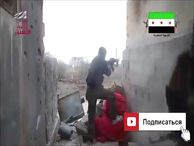 OUCH..Figher Shot in the Face during Gun Fight 